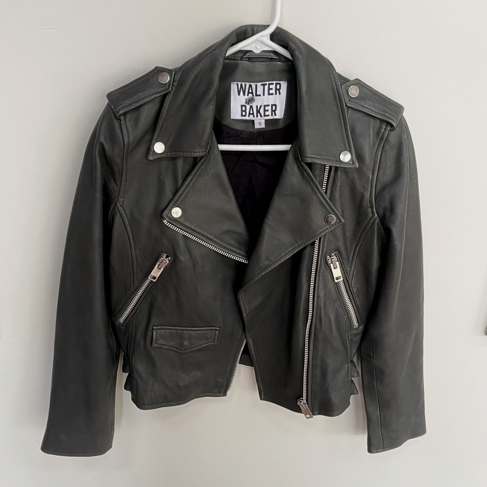 Walter Baker Charcoal Gray Leather Jacket